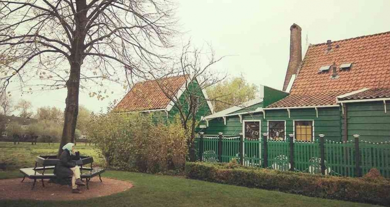 Suasana rumah desa di Zaanse Schans. Sumber gambar dokumen pribadi frauki