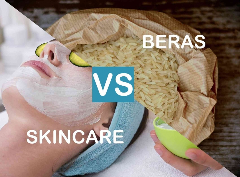 Pilih beras dan skincare nih (Sumber gambar dari pixabay yang diedit)