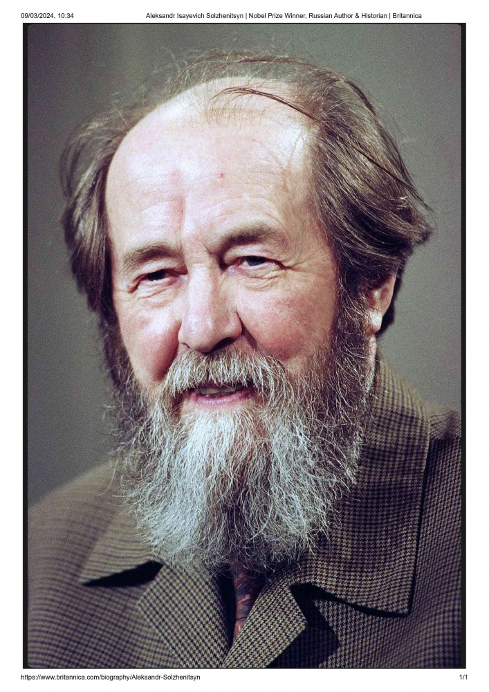 Aleksandr Isayevich Solzhenitsyn. Sumber: https://www.britannica.com/biography/Aleksandr-Solzhenitsyn
