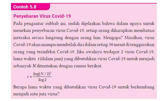 MENENTUKAN WAKTU PEMBELAHAN BAKTERI VIRUS DENGAN METODE LOGARITMA (Gambar dok. pribadi)