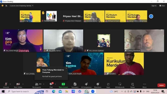 Gambar tangkapan layar acara diskusi pro kontra Kurikulum Merdeka | Sumber : Dokpri
