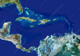 Peta Kepulauan Karibia. (sumber: Science Photo Library)