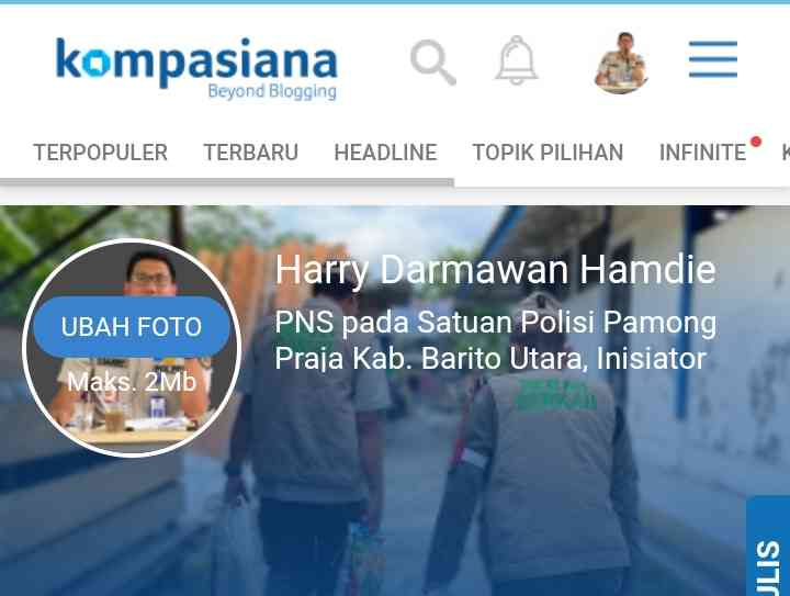 Tangkapan Layar Kompasiana aku 