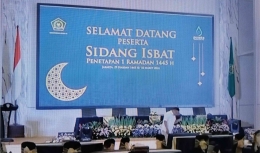 Sidang Isbat di Kementerian Agama Jakarta (foto : Kompas TV/Nur Terbit) 