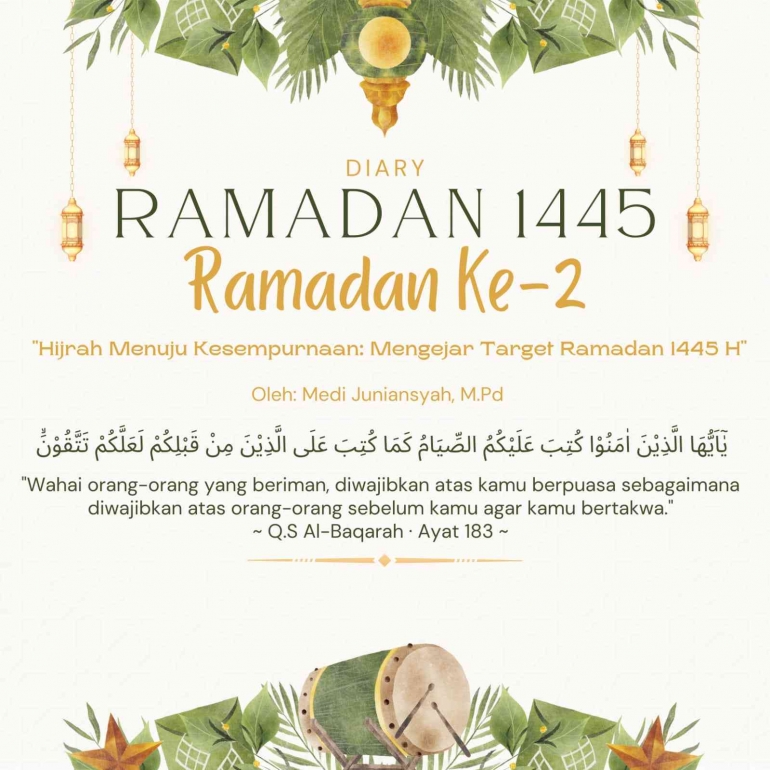 Hijrah Menuju Kesempurnaan: Mengejar Target Ramadan 1445 H - sumber gambar: canva.com (personal editing)