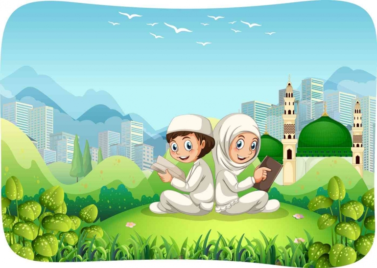 Ilustrasi ramadan dan keberlanjutan. (Freepik/brgfx)