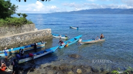 Suasana pendaratan ikan di Pelabuhan Perikanan Pantai, Desa Eri, Kecamatan Nusaniwe, Kota Ambon, Maluku, Selasa (31/3/2020) | KOMPAS/FRANSISKUS PATI HERIN 