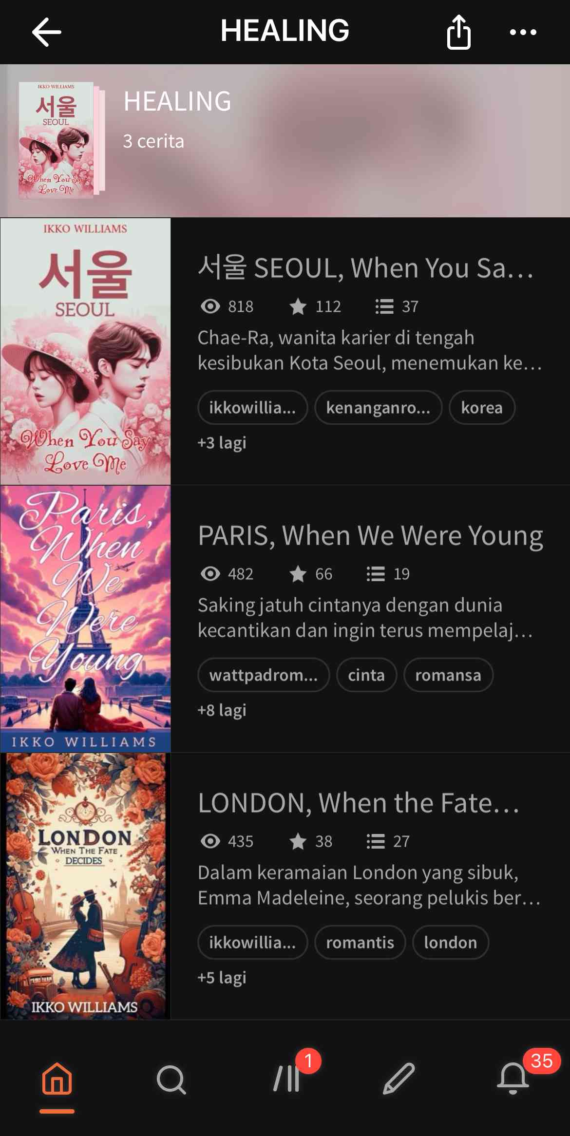 Project-ku yang On going di Wattpad