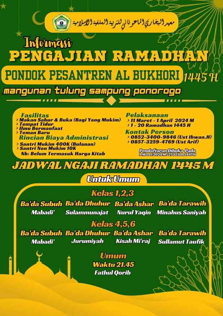 (Jadwal Ngaji Ramadhan Pondok Mangunan/dokpri)