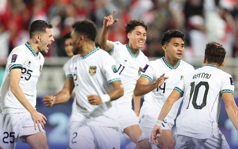 Timnas Indonesia saat bermain di Piala Asia 2023 di Qatar. (Instagram @bolanusantara)