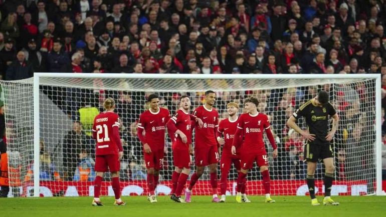 Skuad Liverpool (Foto AP/Jon Super). 