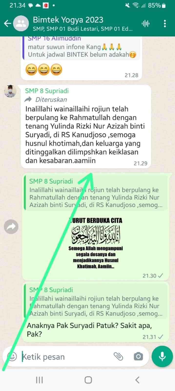 Tangkapan layar pesan WA (dokpri)