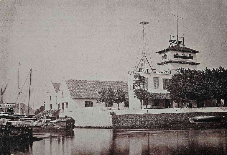 Sebelum Batavia berdiri (1619) menara Culemborg itu dulu lokasi petugas pabean kerajaan Banten di Jayakarta. (Foto Algemeen Rijksarchief)