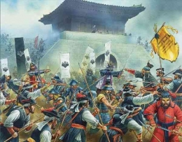 Ilustrasi serangan Jepang ke Korea. Sumber: History-maps.com