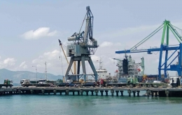 Kesiapan sarana di pelabuhan utama Pantoloan Sulteng, dalam mendukung sektor maritim di kawasan Selat Makassar. (Dokumentasi Pribadi) 