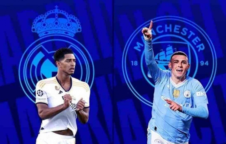 Manchester City dan Real Madrid, dua kekuatan dominan yang akan bertarung di Liga Champions. (Instagram @pampichinews)