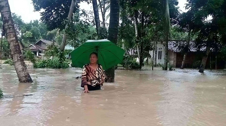 Foto Banjir di Desa Idaman Kecamatan Patia (Dokumentasi: RRI/Dendy Fachreinsyah)
