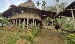 Rumah adat tradisional Nias bagian utara di desa Botomuzoi, Kab. Nias (Dok:Pribadi)