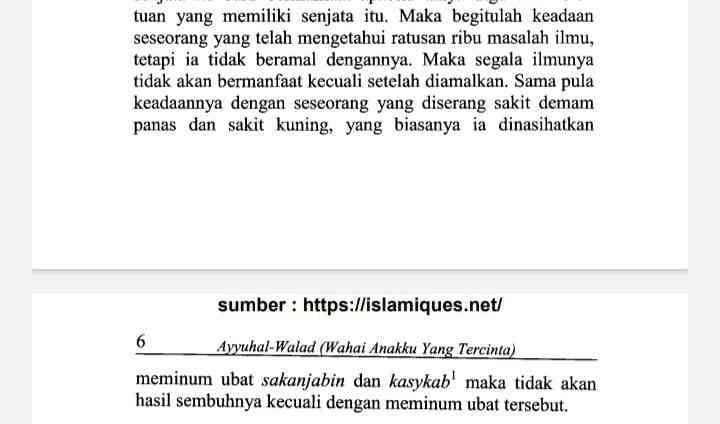 Dokumen Pribadi: Hasil Screenshot dari Terjemahan Kitab Ayyuhal Walad (PDF)