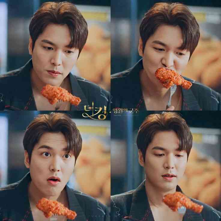 Adegan Lee Min Ho memakan ayam goreng Korea dalam KDrama (Foto : Pinterest)