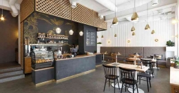 Ilustrasi coffe shop dengan konsep coffe-to-go (Ajaib.com)