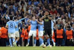 Manchester City saat membantai Real Madrid dengan skor agregat 5-1 di UCL musim 2022-23. Sumber: getty images (Anadolu)
