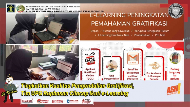 Timm UPG Rupbasan Cilacap ikuti e-learning Pengendalian Gratifikasi - Dok Humas Rupbasan Cilacap