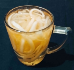 Blewah serut dengan simple sirup/air gula(dokpri)