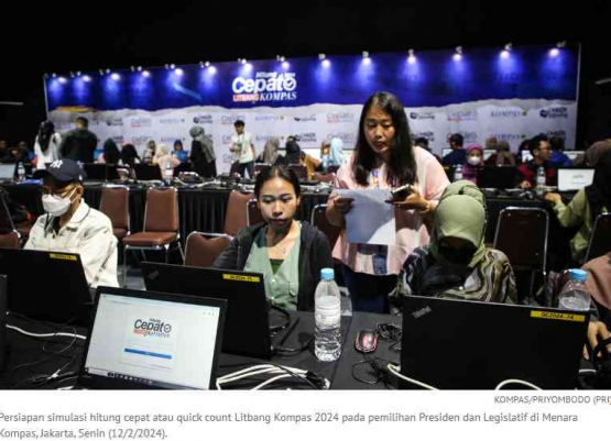Ilustrasi tim quick count Litbang Kompas (Sumber: Kompas.id)