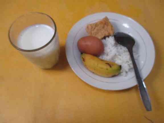 Nasi, lauk, buah dan susu/dokpri