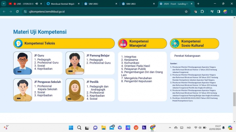 Tangkapan layar materi Uji kompetensi Guru | Sumber gambar : paspor-gtk.simpkb.id