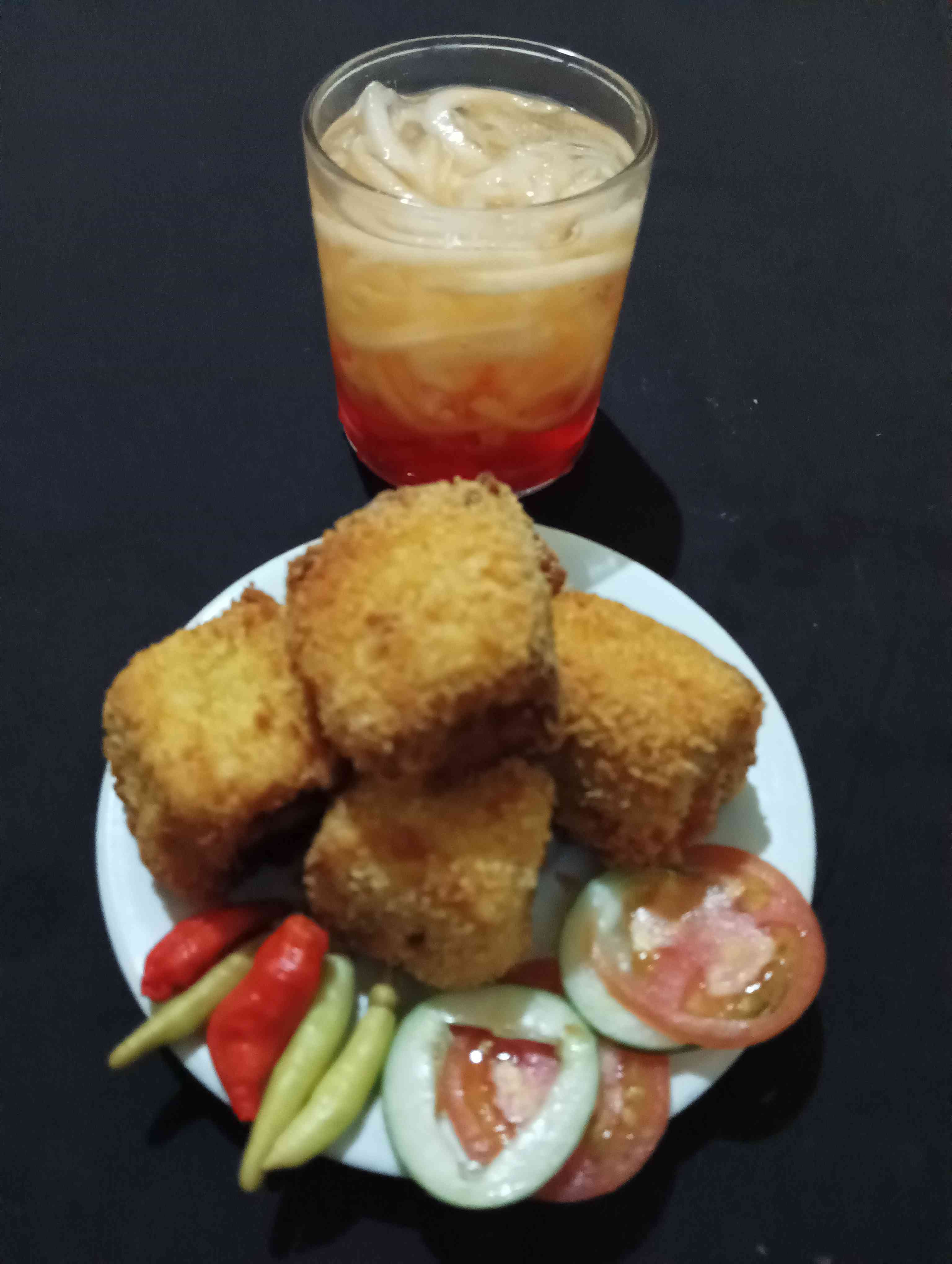 Roti goreng ragout. Kreasi ke-2 makanan berbuka anak kost dari roti tawar (dokpri)