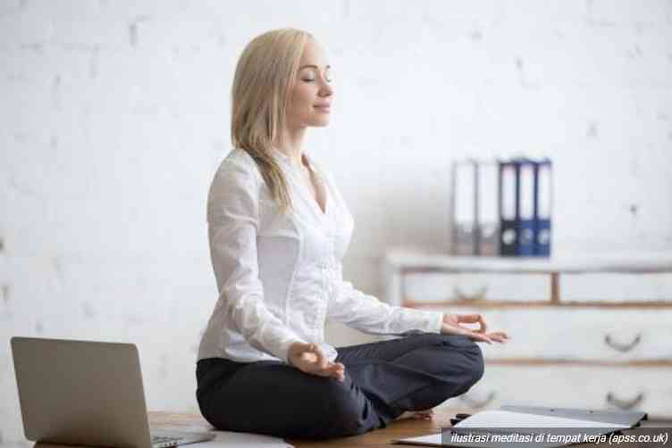 Ilustrasi kegiatan meditasi sebagai cara untuk menciptakan keseimbangan kerja, hidup, dan ibadah (Sumber: IDNTimes.com)