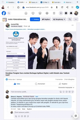 Tangkapan layar tanngapan netizen diakun facebook penulis mengenai Artkel | Dokumen pribadi
