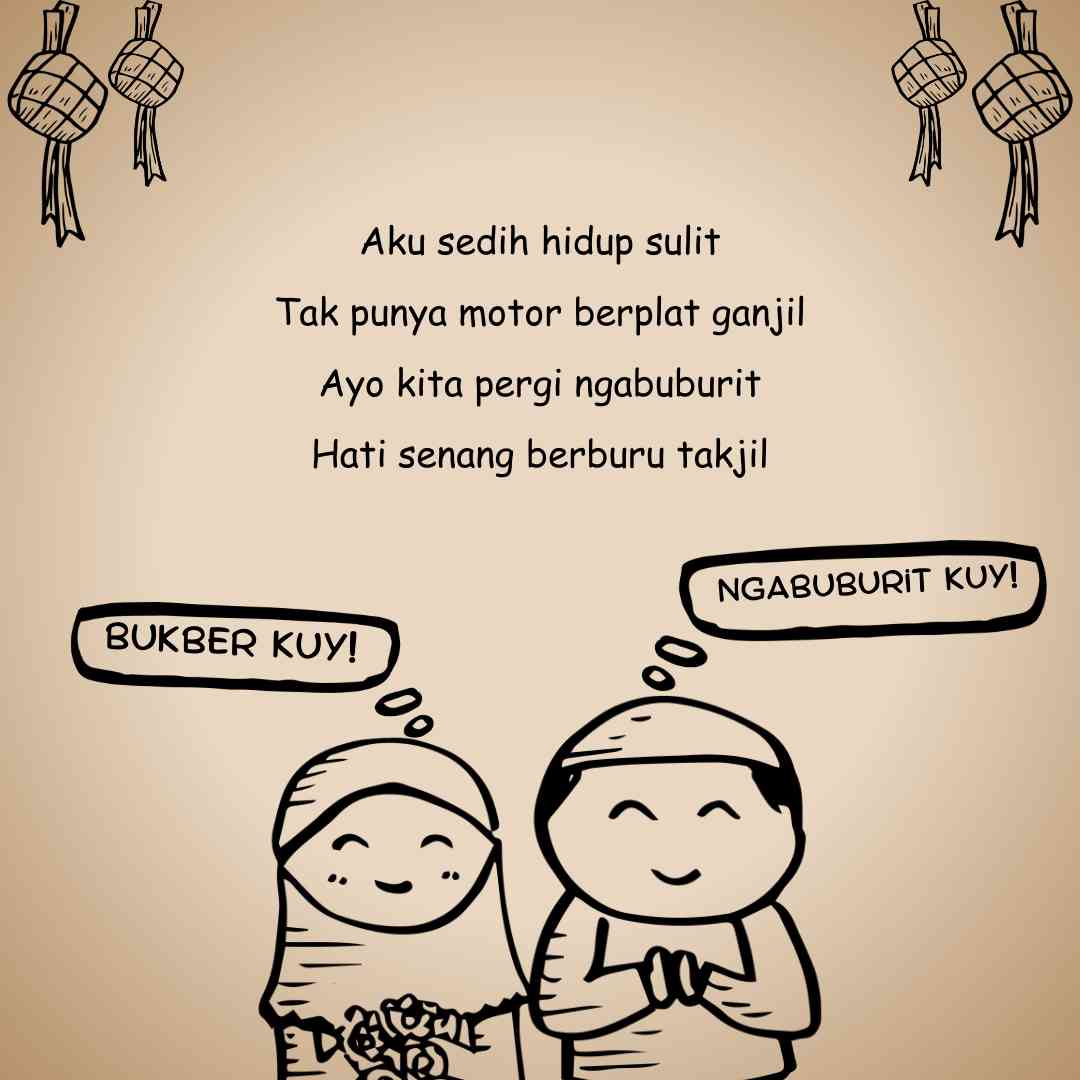 Pantun ajakan ngabuburit berburu takjil. (Edit by Siska Fajarrany via canva)