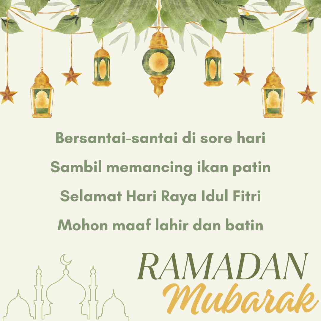 Pantun ucapan Hari Raya Idul Fitri. (Edit by Siska Fajarrany via canva)