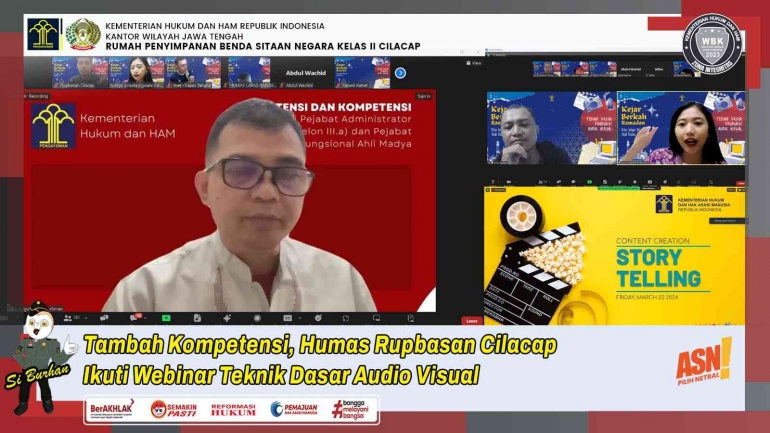 Humas Rupbasan Cilacap ikuti Webinar Kehumasan - Dok Humas Rupbasan Cilacap