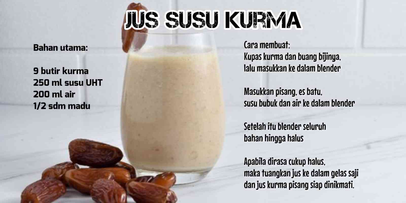 Resep membuat jus susu kurma, sumber gambar: shutterstock