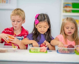 Ilustrasi kegiatan makan siang anak sekolah (Foto : Healty Food Guide)