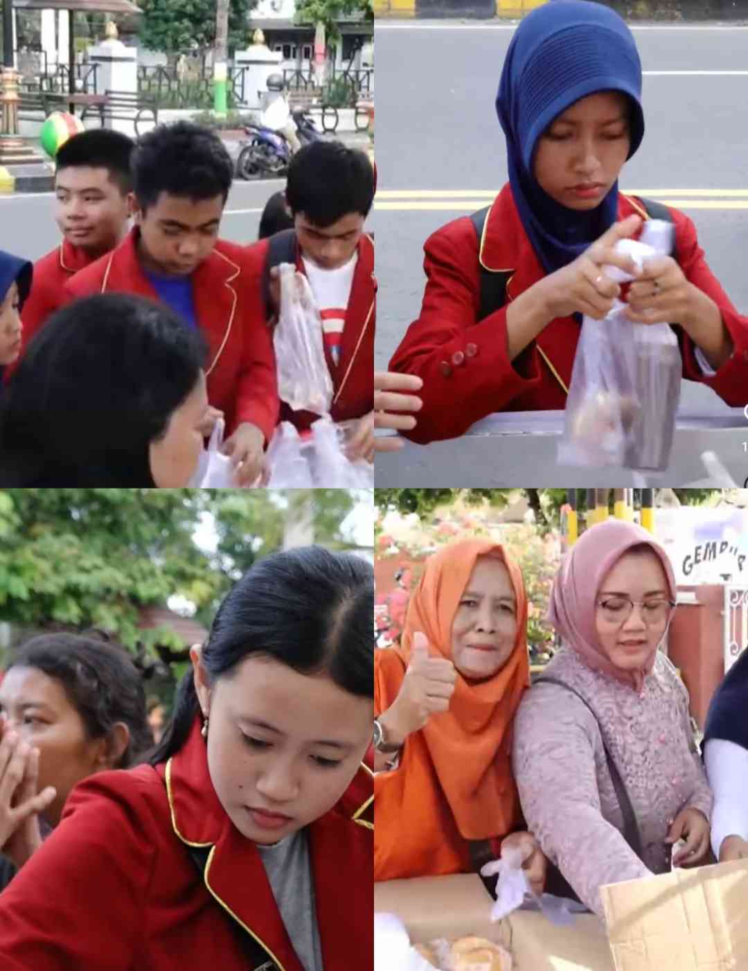 Para junior juga ikut terlibat berbagi takjil (dokpri tangkapan layar video Madiuntoday)