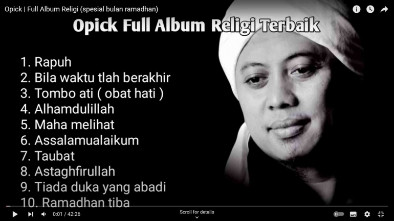 Screen Shoot Opick | Full Album Religi (spesial bulan ramadhan) (youtube.com) 
