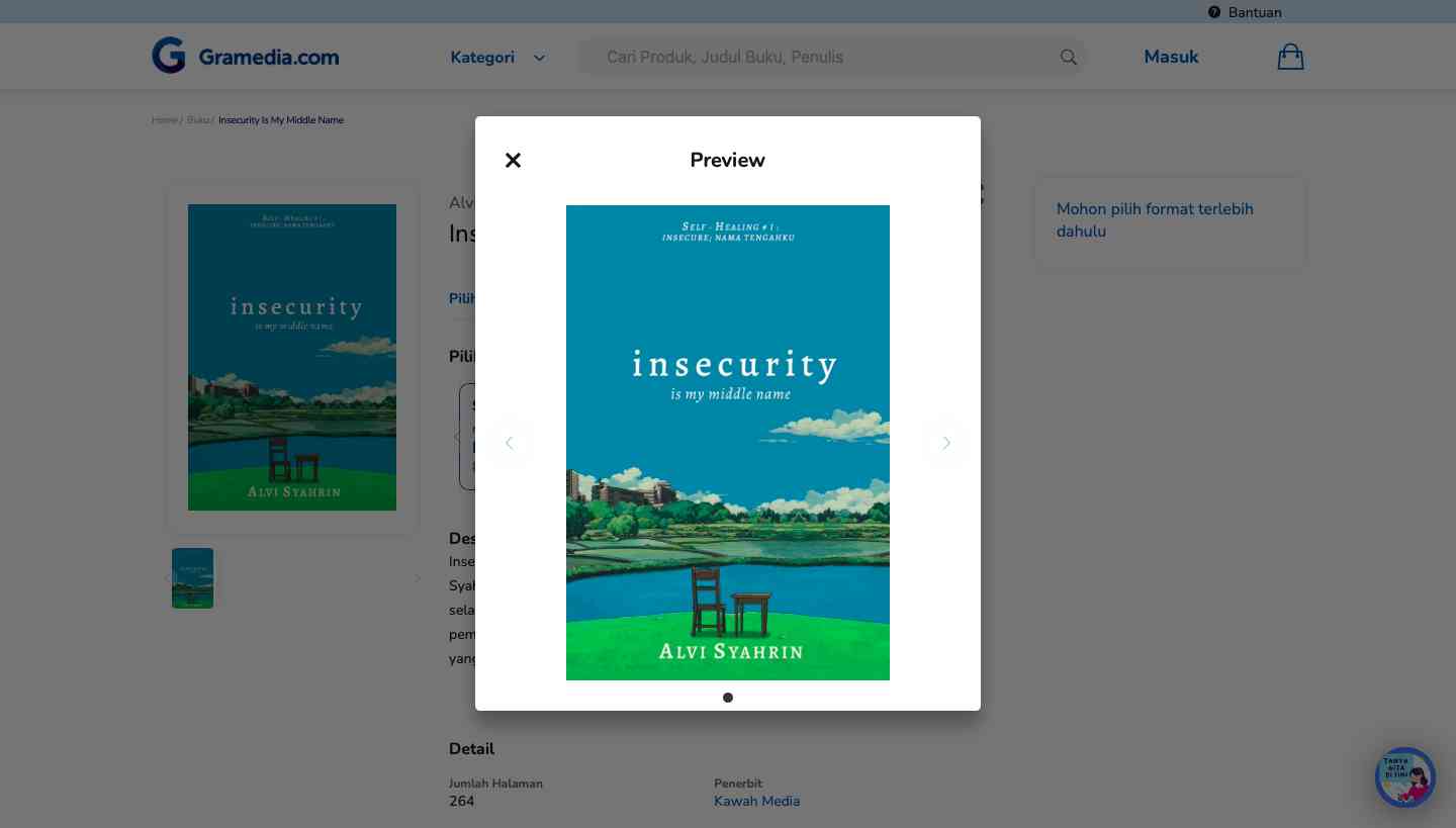 Tangkapan Layar Cover Buku Insecurity/Gramedia.com