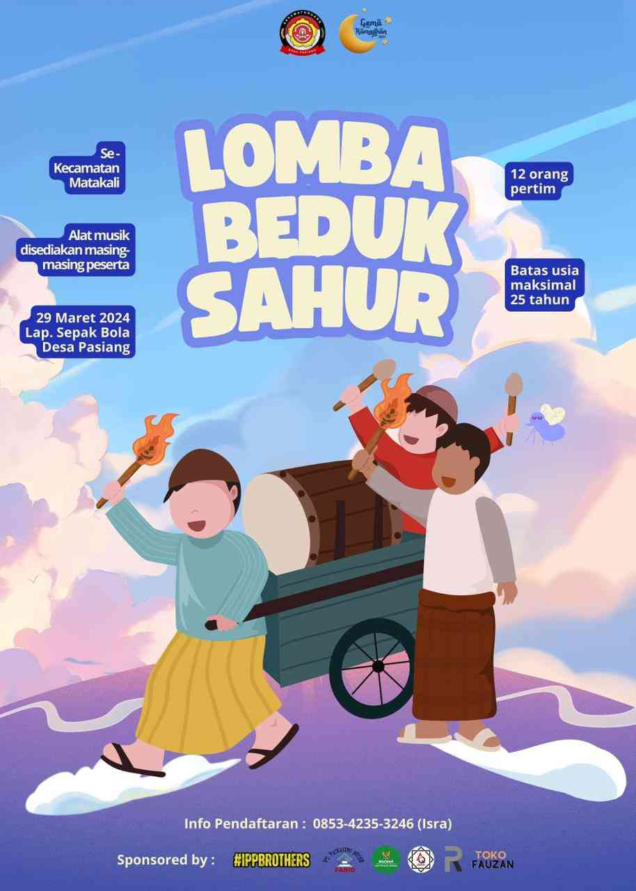 Ilustrasi Poster Lomba Beduk Sahur. Sumber ilustrasi: Karang Taruna Desa Pasiang