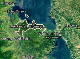 Peta lokasi Desa Siboro dan Pulau Tulas Siboro di Kecamatan Sianjurmula-mula, Kabupaten Samosir, Kaldera Toba (Foto: Tangkapan layar Google Map)