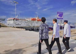 Meresmikan operasional kapal Ro-Ro dan rehabilitasi pelabuhan Pantoloan Palu dan Wani Donggala. Dok Sekertariat Presiden