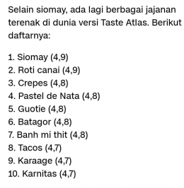 Sepuluh makanan terenak di dunia versi taste atlas (tangkapan layar dari cnnindonesia.com)