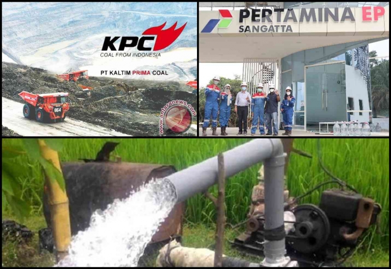 PT KPC (Antarnews.com), Pertamina EP Sangatta (phi.Pertamina.com), dan pompa sumur air (IDX Channel)