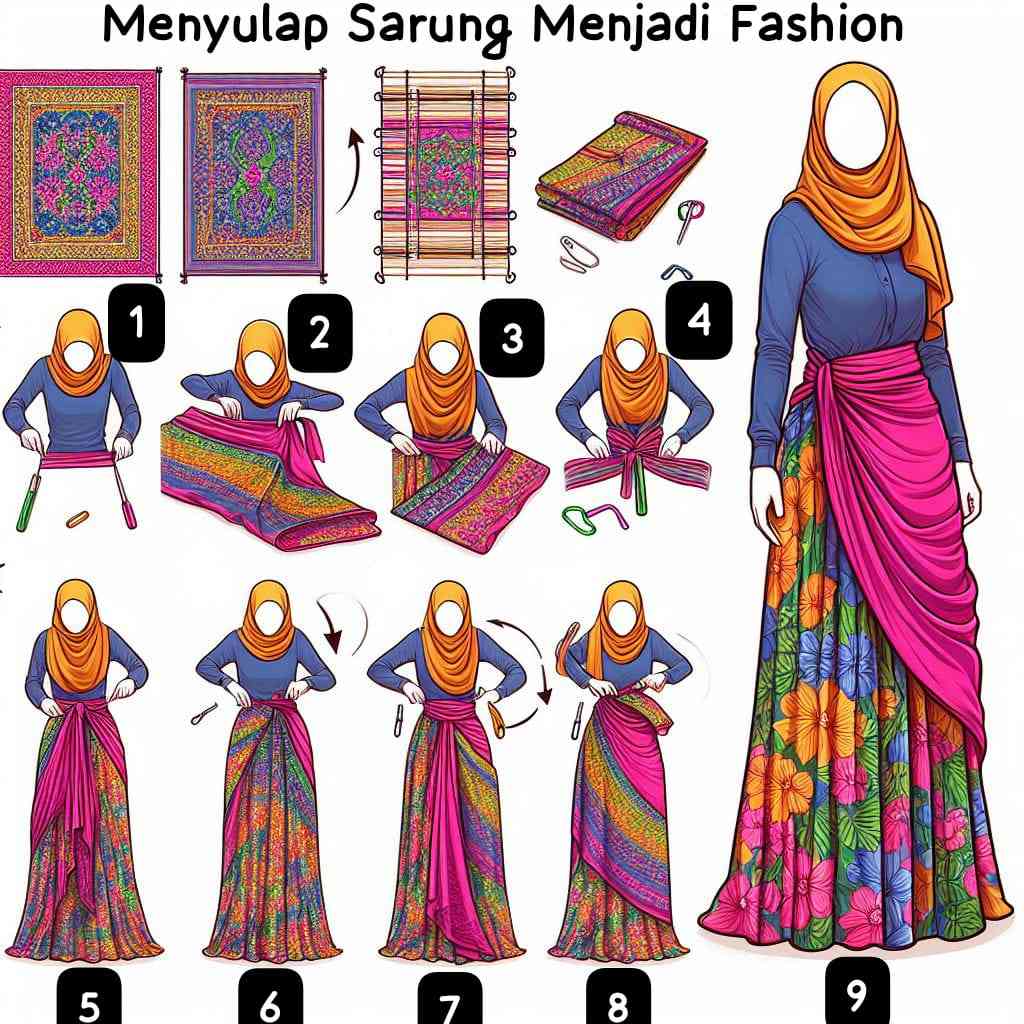 Salah satu kreasi outfit yang sedang naik daun adalah penggunaan sarung sebagai rok (Sumber: bing)