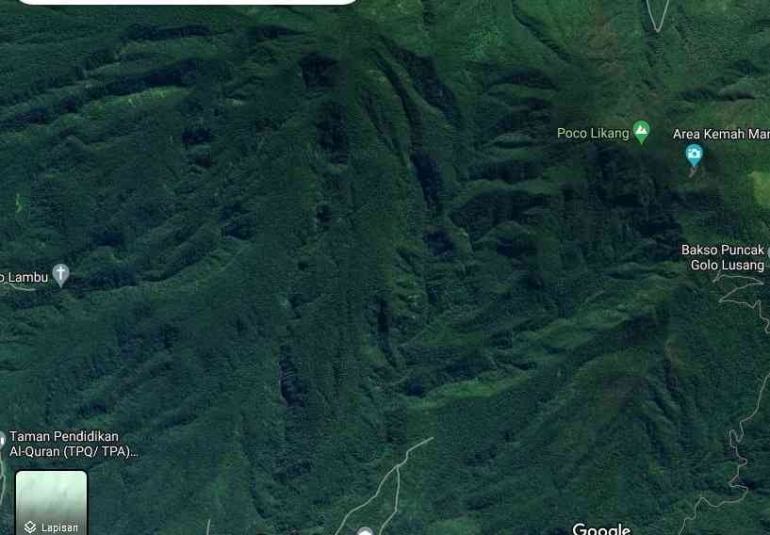 Ilustrasi Konservasi Hutan dan Kesadaran Lingkungan: Kunci Ketersediaan Air di Kampung (Screenshot dari Google Map)