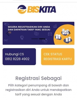 Registrasi tarif BisKita (tangkapan layar dari laman daftar.karcisku.id/dokpri)